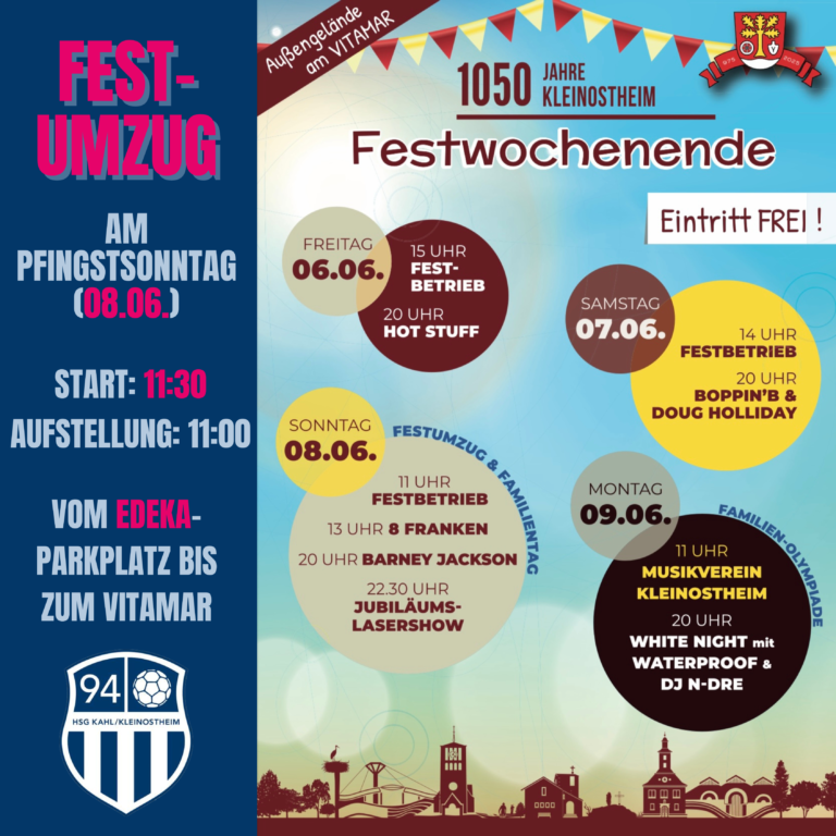 Ankündigung: Festumzug – 1050 Jahre Kleinostheim