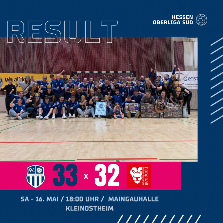 Herren 1: Herzschlagfinale zuhause – Treffer in letzter Sekunde sichert 94ern den 33:32-Sieg gegen Babenhausen 🔥💪🏻