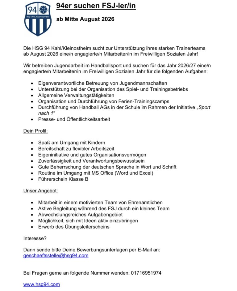 FSJ-ler/in gesucht